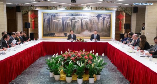 China's Permanent Representative to the United Nations Office at Geneva Ma Zhaoxu (center left) speaks during a meeting with delegates from missions and organizations in Geneva, Switzerland, May 27, 2016. (Photo: Xinhua/Xu Jinquan) China's Permanent Representative to the United Nations Office at Geneva Ma Zhaoxu (center left) speaks during a meeting with delegates from missions and organizations in Geneva, Switzerland, May 27, 2016. (Photo: Xinhua/Xu Jinquan)