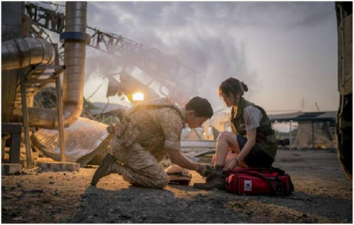 The still of Korean drama "Descendants of the Sun".South Korean drama Descendants of the Sun becomes a hit with China's online community.