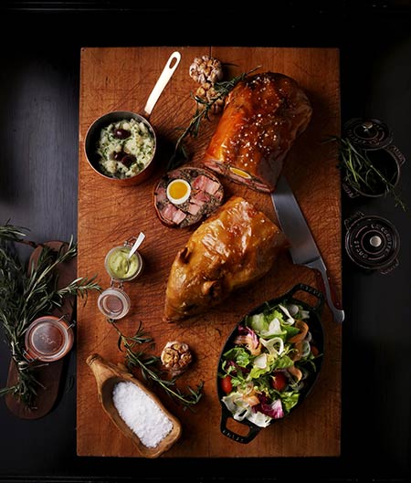 Jarrod Verbiak's porchetta, succulent inside with crispy crackling outside, is a work of culinary art. Provided to China Daily Jarrod Verbiak's porchetta, succulent inside with crispy crackling outside, is a work of culinary art. Provided to China Daily