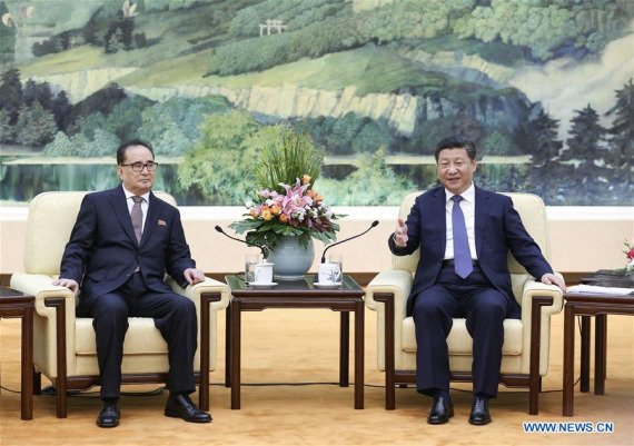 Chinese President Xi Jinping (R), meets with a visiting delegation of the Workers' Party of Korea (WPK) from the Democratic People's Republic of Korea (DPRK) led by Ri Su Yong, in Beijing, capital of China, June 1, 2016. (Photo: Xinhua/Pang Xinglei) Chinese President Xi Jinping (R), meets with a visiting delegation of the Workers' Party of Korea (WPK) from the Democratic People's Republic of Korea (DPRK) led by Ri Su Yong, in Beijing, capital of China, June 1, 2016. (Photo: Xinhua/Pang Xinglei)