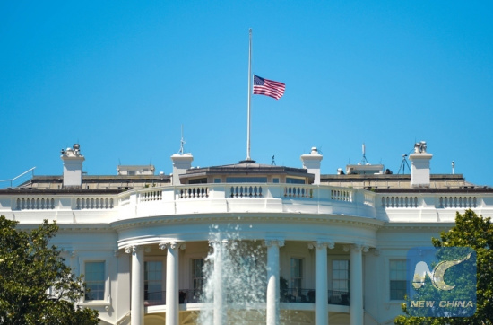 The U.S. national flag flies at half-mast at the White House to mourn the victims of the mass shooting at a gay night club in Orlando, in Washington D.C., the United States, June 12, 2016. (Photo: Xinhua/Bao Dandan) The U.S. national flag flies at half-mast at the White House to mourn the victims of the mass shooting at a gay night club in Orlando, in Washington D.C., the United States, June 12, 2016. (Photo: Xinhua/Bao Dandan)
