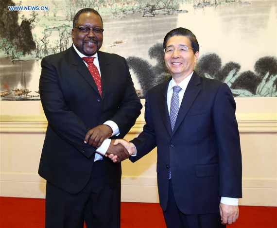 Chinese State Councilor and Minister of Public Security Guo Shengkun (R) meets with South African Police Minister Nathi Nhleko in Beijing, capital of China, May 4, 2016. (Photo: Xinhua/Ding Haitao) Chinese State Councilor and Minister of Public Security Guo Shengkun (R) meets with South African Police Minister Nathi Nhleko in Beijing, capital of China, May 4, 2016. (Photo: Xinhua/Ding Haitao)