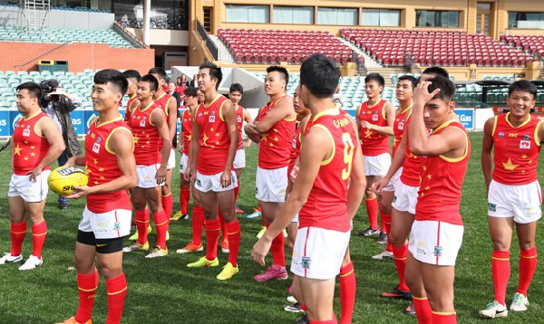 Team China players during a previous visit to the Adelaide Oval in South Australia, in 2014. (Photo provided to chinadaily.com.cn) Team China players during a previous visit to the Adelaide Oval in South Australia, in 2014. (Photo provided to chinadaily.com.cn)