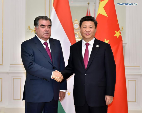 Chinese President Xi Jinping (R) meets with Tajik President Emomali Rahmon in Tashkent, Uzbekistan, June 23, 2016. (Photo: Xinhua/Li Tao) Chinese President Xi Jinping (R) meets with Tajik President Emomali Rahmon in Tashkent, Uzbekistan, June 23, 2016. (Photo: Xinhua/Li Tao)