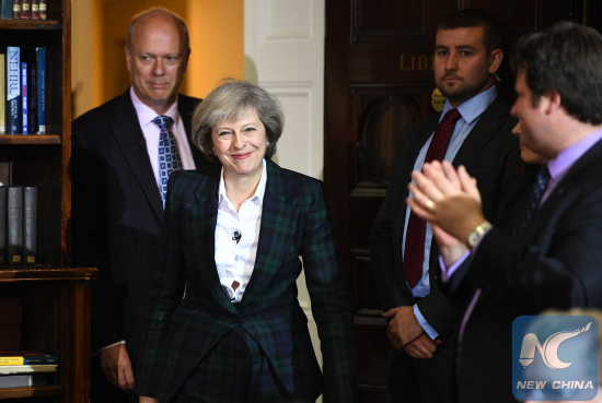 Home Secretary Theresa May launches her leadership campaign in London, Britain, June 30, 2016. Five contenders emerged Thursday in the race to become the next prime minister of Britain following David Cameron's decision to quit. (Xinhua) Home Secretary Theresa May launches her leadership campaign in London, Britain, June 30, 2016. Five contenders emerged Thursday in the race to become the next prime minister of Britain following David Cameron's decision to quit. (Xinhua)