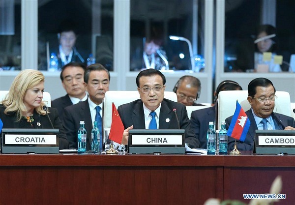 Chinese PremierLi Keqiang(C, front) delivers a speech during the 11th Asia-Europe Meeting (ASEM) Summit in Ulan Bator, Mongolia, July 15, 2016.(Photo:Xinhua/Ma Zhancheng) Chinese PremierLi Keqiang(C, front) delivers a speech during the 11th Asia-Europe Meeting (ASEM) Summit in Ulan Bator, Mongolia, July 15, 2016.(Photo:Xinhua/Ma Zhancheng)