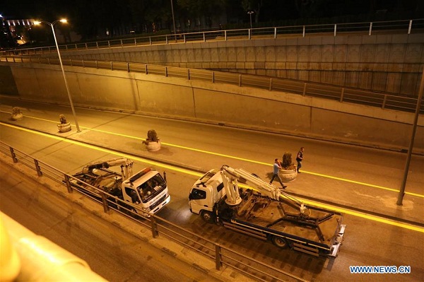Police vehicles block a road in Ankara, Turkey, July 15, 2016. A military statement on Turkish media said on July 15 that the armed forces have fully seized power in the country. But Turkish President Recep Tayyip Erdogan said early Saturday the coup attempt has failed. (Xinhua/Zou Le) Police vehicles block a road in Ankara, Turkey, July 15, 2016. A military statement on Turkish media said on July 15 that the armed forces have fully seized power in the country. But Turkish President Recep Tayyip Erdogan said early Saturday the coup attempt has failed. (Xinhua/Zou Le)