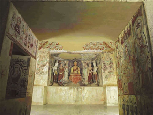 Replicas of Cave 220 in China's Mogao Grottoes are on exhibition at The Shanghai Himalayas Museum in Shanghai starting from November 29, 2015. (Photo/xinmin.cn) Replicas of Cave 220 in China's Mogao Grottoes are on exhibition at The Shanghai Himalayas Museum in Shanghai starting from November 29, 2015. (Photo/xinmin.cn)
