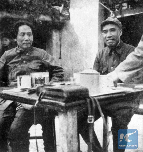 CPC leaders Mao Zedong (L) and Zhu De (R) CPC leaders Mao Zedong (L) and Zhu De (R)
