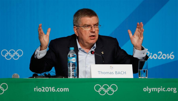 International Olympic Committee (IOC) President Thomas Bach addresses a press conference at the Main Press Center (MPC) of Rio Olympic Games in Rio de Janeiro, Brazil, on July 31, 2016. (Xinhua/Wang Lili) International Olympic Committee (IOC) President Thomas Bach addresses a press conference at the Main Press Center (MPC) of Rio Olympic Games in Rio de Janeiro, Brazil, on July 31, 2016. (Xinhua/Wang Lili)