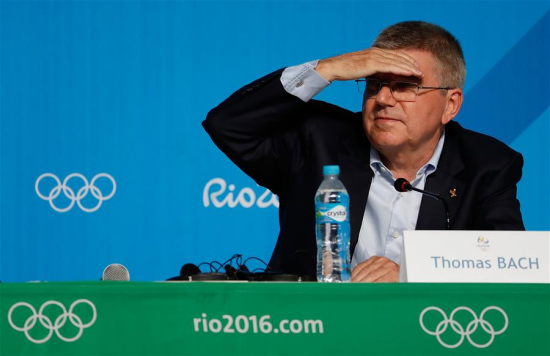 International Olympic Committee (IOC) President Thomas Bach addresses a press conference at the Main Press Center (MPC) of Rio Olympic Games in Rio de Janeiro, Brazil, on July 31, 2016. (Xinhua/Wang Lili) International Olympic Committee (IOC) President Thomas Bach addresses a press conference at the Main Press Center (MPC) of Rio Olympic Games in Rio de Janeiro, Brazil, on July 31, 2016. (Xinhua/Wang Lili)