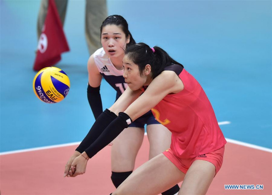 Zhu Ting (R) of China competes during the women's volleyball heat between China and Italy at the 2016 Rio Olympic Games in Rio de Janeiro, Brazil, on Aug. 8, 2016. China won with 3:0. (Xinhua/Yue Yuewei) Zhu Ting (R) of China competes during the women's volleyball heat between China and Italy at the 2016 Rio Olympic Games in Rio de Janeiro, Brazil, on Aug. 8, 2016. China won with 3:0. (Xinhua/Yue Yuewei)