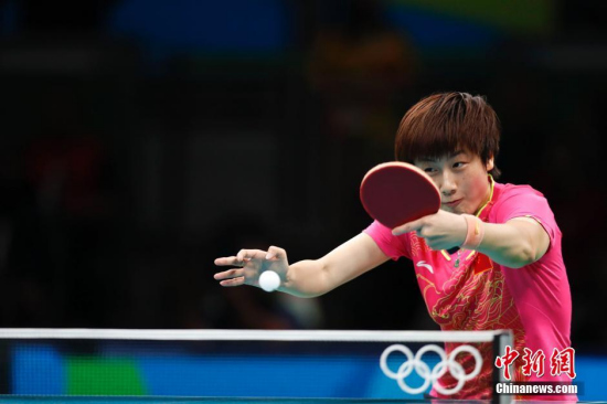Ding Ning of China competes during the women's singles final of table tennis at the 2016 Rio Olympic Games in Rio de Janeiro, Brazil, on Aug. 10, 2016. (Photo: China News Service/Du Yang) Ding Ning of China competes during the women's singles final of table tennis at the 2016 Rio Olympic Games in Rio de Janeiro, Brazil, on Aug. 10, 2016. (Photo: China News Service/Du Yang)