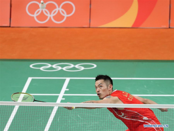 China's Lin Dan returns the shuttlecock against David Obernosterer of Austria during a men's singles group play stage match of badminton at the 2016 Rio Olympic Games in Rio de Janeiro, Brazil, on Aug. 11, 2016. Lin Dan won 2-0. (Xinhua/Meng Yongmin) China's Lin Dan returns the shuttlecock against David Obernosterer of Austria during a men's singles group play stage match of badminton at the 2016 Rio Olympic Games in Rio de Janeiro, Brazil, on Aug. 11, 2016. Lin Dan won 2-0. (Xinhua/Meng Yongmin)
