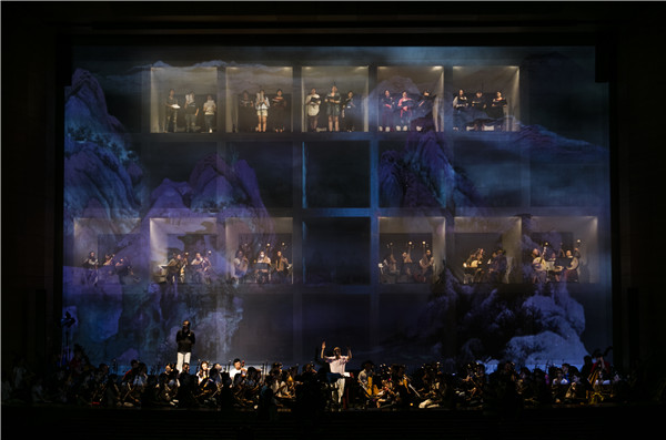 The show Looking for Du Fu has a unique stage presentation-musicians perform in boxes. (Photo provided to China Daily) The show Looking for Du Fu has a unique stage presentation-musicians perform in boxes. (Photo provided to China Daily)