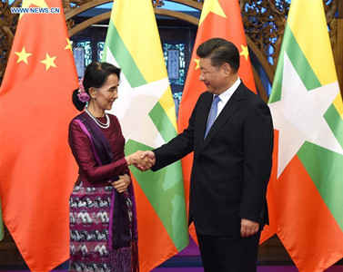 Chinese President Xi Jinping (R) meets with Myanmar's State Counsellor Aung San Suu Kyi in Beijing, capital of China, Aug. 19, 2016. (Xinhua/Rao Aimin) Chinese President Xi Jinping (R) meets with Myanmar's State Counsellor Aung San Suu Kyi in Beijing, capital of China, Aug. 19, 2016. (Xinhua/Rao Aimin)