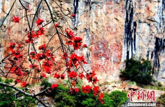 Rock paintings from China's Guangxi Zhuang Autonomous Region has been listed as world heritage by the World Heritage Committee, at its 40th session in Istanbul. (Photo/Chinanews.com) Rock paintings from China's Guangxi Zhuang Autonomous Region has been listed as world heritage by the World Heritage Committee, at its 40th session in Istanbul. (Photo/Chinanews.com)
