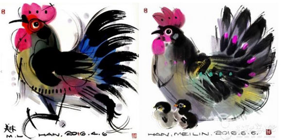 The set of Dingyou Year special Chicken stamp, designed by Han Meilin. (File photo) The set of Dingyou Year special Chicken stamp, designed by Han Meilin. (File photo)