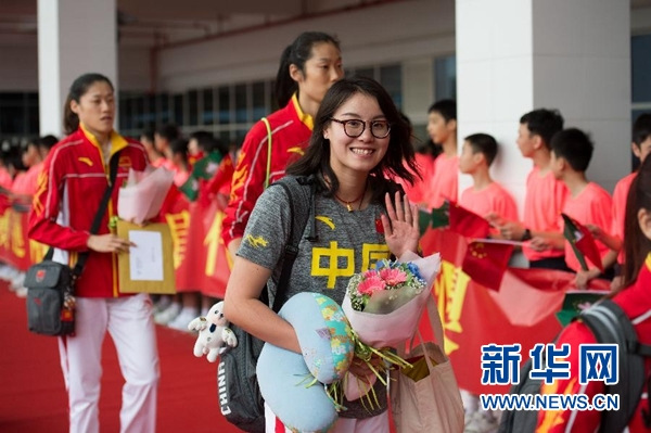 Fu Yuanhui, Zhu Ting and Liu Xiaotong are among the delegation of Chinese mainland Olympians visiting Macao. (Photo/Xinhua) Fu Yuanhui, Zhu Ting and Liu Xiaotong are among the delegation of Chinese mainland Olympians visiting Macao. (Photo/Xinhua)