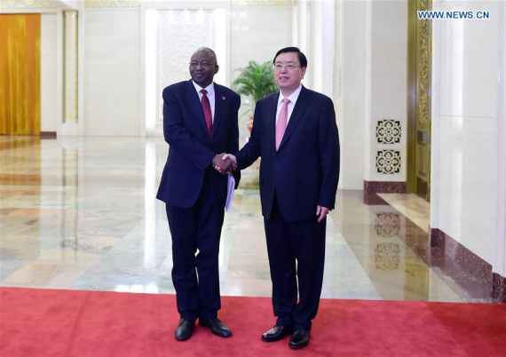 Zhang Dejiang (R), chairman of the Standing Committee of China's National People's Congress (NPC), holds talks with Namibian National Assembly speaker Peter Katjavivi in Beijing, capital of China, Aug. 29, 2016. (Photo: Xinhua/Zhang Duo) Zhang Dejiang (R), chairman of the Standing Committee of China's National People's Congress (NPC), holds talks with Namibian National Assembly speaker Peter Katjavivi in Beijing, capital of China, Aug. 29, 2016. (Photo: Xinhua/Zhang Duo)