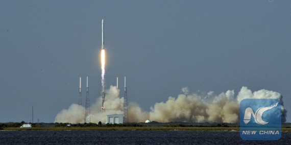 This file photo taken on April 6, 2016 shows Space X's Falcon 9 rocket lifting off with an unmanned Dragon cargo craft from the launch platform in Cape Canaveral, Florida.(Photo/Xinhua) This file photo taken on April 6, 2016 shows Space X's Falcon 9 rocket lifting off with an unmanned Dragon cargo craft from the launch platform in Cape Canaveral, Florida.(Photo/Xinhua)