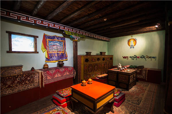 A Tibetan-style showroom in the China National Tea Museum. A Tibetan-style showroom in the China National Tea Museum.
