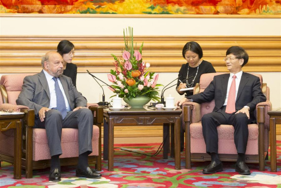 Meng Jianzhu (R), head of the Commission for Political and Legal Affairs of the Communist Party of China (CPC) Central Committee, meets with the International Court of Justice (ICJ) president Ronny Abraham in Beijing, capital of China, Sept. 5, 2016. (Photo: Xinhua/Huang Jingwen) Meng Jianzhu (R), head of the Commission for Political and Legal Affairs of the Communist Party of China (CPC) Central Committee, meets with the International Court of Justice (ICJ) president Ronny Abraham in Beijing, capital of China, Sept. 5, 2016. (Photo: Xinhua/Huang Jingwen)
