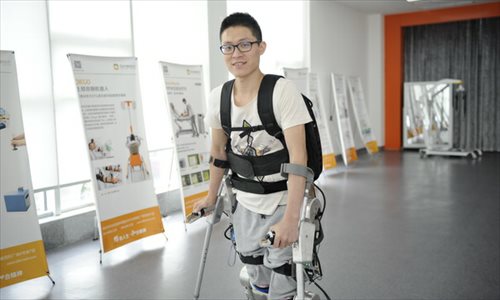 China's first robot exoskeleton, AIDER. (File photo/people.cn) China's first robot exoskeleton, AIDER. (File photo/people.cn)