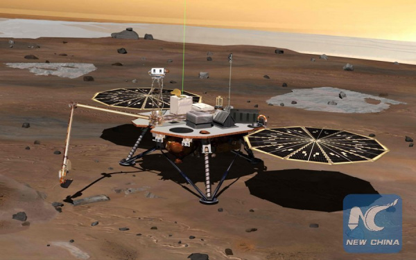 n this artist's illustration obtained from NASA on May 23, NASA's Phoenix Mars Landeris seen on the surface of Mars after landing. After traveling for almost 10 months, Mars Phoenix Lander successfully landed on the Red Planet Sunday on a mission to explore signs of life, according to NASA's Jet Propulsion Laboratory (JPL). (Photo/NASA) n this artist's illustration obtained from NASA on May 23, NASA's Phoenix Mars Landeris seen on the surface of Mars after landing. After traveling for almost 10 months, Mars Phoenix Lander successfully landed on the Red Planet Sunday on a mission to explore signs of life, according to NASA's Jet Propulsion Laboratory (JPL). (Photo/NASA)
