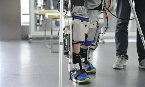 China's first robot exoskeleton, AIDER. (File photo/people.cn) China's first robot exoskeleton, AIDER. (File photo/people.cn)
