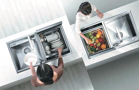 The Fotile Sink Dishwasher is one of the winners of the Design Intelligence Award, an addition to Beijing Design Week this year.(Photo by China Daily) The Fotile Sink Dishwasher is one of the winners of the Design Intelligence Award, an addition to Beijing Design Week this year.(Photo by China Daily)