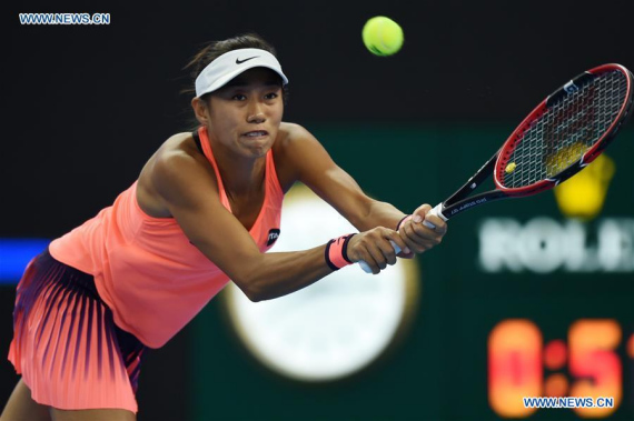 Zhang Shuai of China hits a return to Johanna Konta of Britain during their women's singles quarterfinal match at the China Open tennis tournament in Beijing, capital of China, Oct. 7, 2016. Johanna Konta won by 2-0. (Photo: Xinhua/Ju Huanzong) Zhang Shuai of China hits a return to Johanna Konta of Britain during their women's singles quarterfinal match at the China Open tennis tournament in Beijing, capital of China, Oct. 7, 2016. Johanna Konta won by 2-0. (Photo: Xinhua/Ju Huanzong)