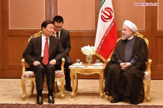 Iranian President Hassan Rouhani(R) meets with Chinese Vice President Li Yuanchao before the Asia Cooperation Dialogue (ACD) Summit in Bangkok, Thailand on Oct. 9, 2016. (Photo: Xinhua/Li Mangmang) Iranian President Hassan Rouhani(R) meets with Chinese Vice President Li Yuanchao before the Asia Cooperation Dialogue (ACD) Summit in Bangkok, Thailand on Oct. 9, 2016. (Photo: Xinhua/Li Mangmang)