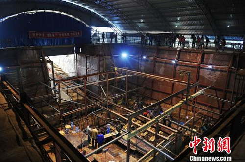 The excavation site of the Haihunhou tomb (Photo/Chinanews.com) The excavation site of the Haihunhou tomb (Photo/Chinanews.com)