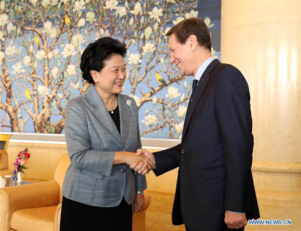 Chinese Vice Premier Liu Yandong (L) meets with head of the International Olympic Committee (IOC)'s coordination commission for the 2022 Winter Games Alexander Zhukov in Beijing, capital of China, Oct. 10, 2016. (Xinhua/Meng Yongmin) Chinese Vice Premier Liu Yandong (L) meets with head of the International Olympic Committee (IOC)'s coordination commission for the 2022 Winter Games Alexander Zhukov in Beijing, capital of China, Oct. 10, 2016. (Xinhua/Meng Yongmin)