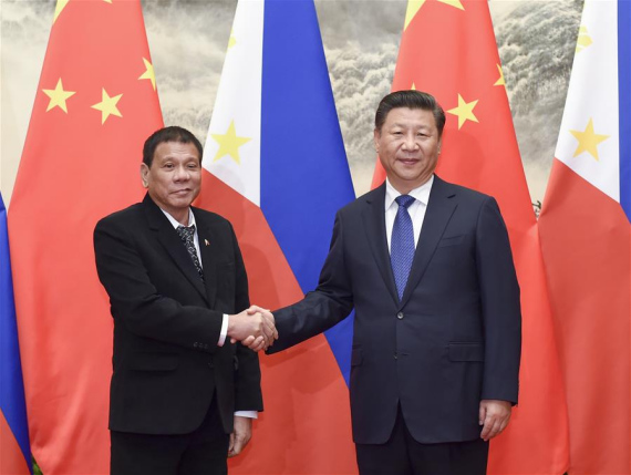 Chinese President Xi Jinping (R) holds talks with his Philippine counterpart Rodrigo Duterte in Beijing, capital of China, Oct. 20, 2016. (Photo: Xinhua/Li Xueren) Chinese President Xi Jinping (R) holds talks with his Philippine counterpart Rodrigo Duterte in Beijing, capital of China, Oct. 20, 2016. (Photo: Xinhua/Li Xueren)