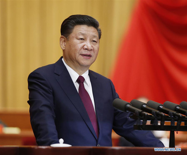 Chinese President Xi Jinping addresses a gathering to commemorate the 80th anniversary of the victory of the Long March at the Great Hall of the People in Beijing, capital of China, Oct. 21, 2016. (Xinhua/Ju Peng) Chinese President Xi Jinping addresses a gathering to commemorate the 80th anniversary of the victory of the Long March at the Great Hall of the People in Beijing, capital of China, Oct. 21, 2016. (Xinhua/Ju Peng)