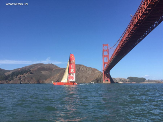 Chinese mariner Guo Chuan sails his trimaran under San Francisco's Golden Gate Bridge, the United States, embarking on a solo trans-Pacific voyage with Shanghai, China, as the destination, Oct. 18, 2016. (Photo/Xinhua) Chinese mariner Guo Chuan sails his trimaran under San Francisco's Golden Gate Bridge, the United States, embarking on a solo trans-Pacific voyage with Shanghai, China, as the destination, Oct. 18, 2016. (Photo/Xinhua)