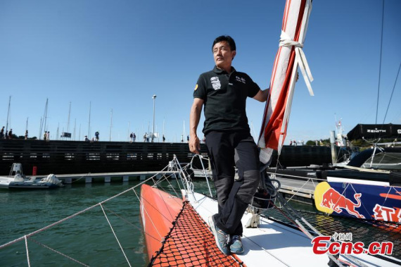 Chinese sailor Guo Chuan lost contact with his team during a challenge to a solo trans-Pacific world record sailing non-stop from San Francisco to Shanghai, Oct. 26, 2016 (Photo/China News Service) Chinese sailor Guo Chuan lost contact with his team during a challenge to a solo trans-Pacific world record sailing non-stop from San Francisco to Shanghai, Oct. 26, 2016 (Photo/China News Service)