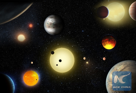 This artist's concept obtained from U.S. space agency NASA depicts select planetary discoveries made to date by NASA's Kepler space telescope. (Photo: Xinhua/NASA) This artist's concept obtained from U.S. space agency NASA depicts select planetary discoveries made to date by NASA's Kepler space telescope. (Photo: Xinhua/NASA)