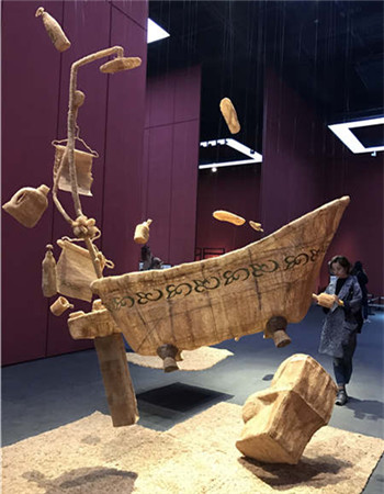 The Fourth China Sculpture Exhibition is running at Shandong Art Museum through Nov 13. Works by up-and-coming artists are one of the highlights of the show. (Photo provided to China Daily) The Fourth China Sculpture Exhibition is running at Shandong Art Museum through Nov 13. Works by up-and-coming artists are one of the highlights of the show. (Photo provided to China Daily)