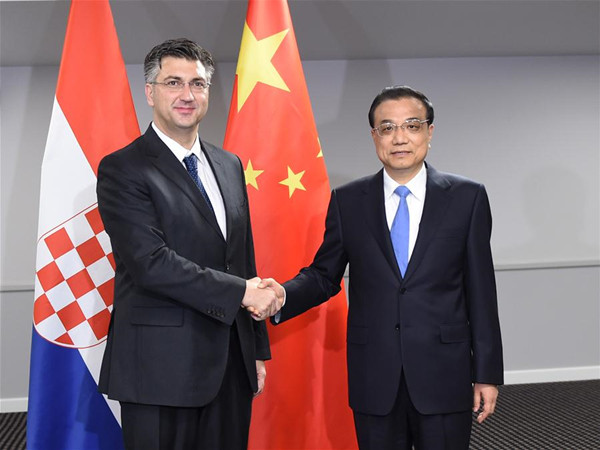 Chinese Premier Li Keqiang (R) meets with Croatian Prime Minister Andrej Plenkovic in Riga, capital of Latvia, Nov. 5, 2016. (Xinhua/Xie Huanchi) Chinese Premier Li Keqiang (R) meets with Croatian Prime Minister Andrej Plenkovic in Riga, capital of Latvia, Nov. 5, 2016. (Xinhua/Xie Huanchi)