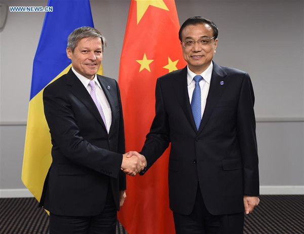 Chinese Premier Li Keqiang (R) meets with Romanian Prime Minister Dacian Ciolos in Riga, capital of Latvia, Nov. 5, 2016. (Xinhua/Xie Huanchi) Chinese Premier Li Keqiang (R) meets with Romanian Prime Minister Dacian Ciolos in Riga, capital of Latvia, Nov. 5, 2016. (Xinhua/Xie Huanchi)