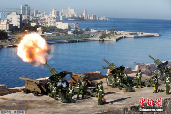 Cuba fires a series of salutes to commemorate late revolutionary leader Fidel Castro, Nov. 29, 2016. (Photo/Chinanews.com) Cuba fires a series of salutes to commemorate late revolutionary leader Fidel Castro, Nov. 29, 2016. (Photo/Chinanews.com)