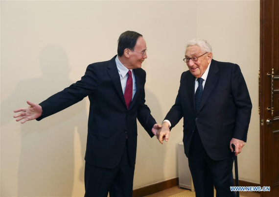 Wang Qishan (L), a member of the Standing Committee of the Political Bureau of the Communist Party of China (CPC) Central Committee, meets with former U.S. Secretary of State Henry Kissinger at the Diaoyutai State Guesthouse in Beijing, capital of China, Dec. 1, 2016.(Photo: Xinhua/Yao Dawei) Wang Qishan (L), a member of the Standing Committee of the Political Bureau of the Communist Party of China (CPC) Central Committee, meets with former U.S. Secretary of State Henry Kissinger at the Diaoyutai State Guesthouse in Beijing, capital of China, Dec. 1, 2016.(Photo: Xinhua/Yao Dawei)