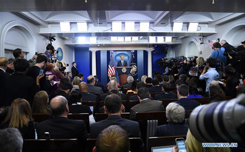 U.S. President Barack Obama speaks at his final news conference of the year in White House in Washington D.C., the United States, Dec. 16, 2016. U.S. President Barack Obama said on Friday no other bilateral relationship carries more significance than U.S.-China relationship, and if the U.S.-China relation breaks down, everyone becomes worse off. (Photo: Xinhua/Yin Bogu) U.S. President Barack Obama speaks at his final news conference of the year in White House in Washington D.C., the United States, Dec. 16, 2016. U.S. President Barack Obama said on Friday no other bilateral relationship carries more significance than U.S.-China relationship, and if the U.S.-China relation breaks down, everyone becomes worse off. (Photo: Xinhua/Yin Bogu)