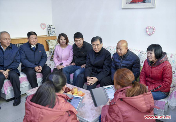 Chinese Vice Premier Wang Yang (back 3rd R) talks to villagers during an inspection in a village in Gaoliying Township, to learn about the on-site registration of the third national agricultural census here, in Beijing, capital of China, Jan. 1, 2017. (Xinhua/Li Xueren) Chinese Vice Premier Wang Yang (back 3rd R) talks to villagers during an inspection in a village in Gaoliying Township, to learn about the on-site registration of the third national agricultural census here, in Beijing, capital of China, Jan. 1, 2017. (Xinhua/Li Xueren)