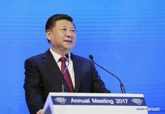 Chinese President Xi Jinping delivers a keynote speech at the opening plenary of the 2017 annual meeting of the World Economic Forum in Davos, Switzerland, Jan. 17, 2017. (Xinhua/Lan Hongguang) Chinese President Xi Jinping delivers a keynote speech at the opening plenary of the 2017 annual meeting of the World Economic Forum in Davos, Switzerland, Jan. 17, 2017. (Xinhua/Lan Hongguang)
