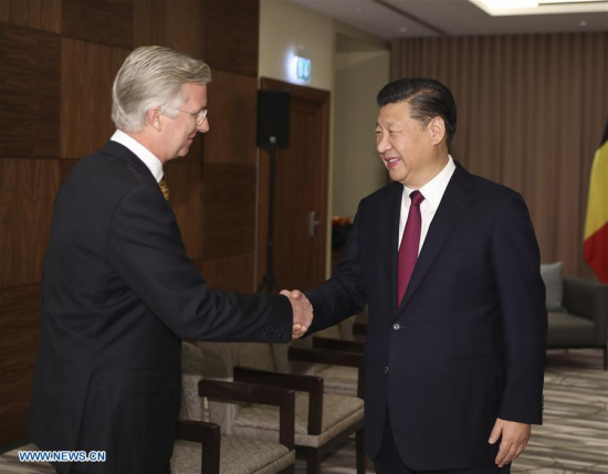 Chinese President Xi Jinping (R) meets with Belgian King Philippe in Davos, Switzerland, Jan. 17, 2017. (Xinhua/Ding Lin) Chinese President Xi Jinping (R) meets with Belgian King Philippe in Davos, Switzerland, Jan. 17, 2017. (Xinhua/Ding Lin)