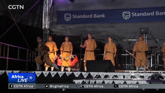 Chinese kung fu players perform at an annual festival in the Western Cape of South Africa over the weekend. (Photo/CGTN) Chinese kung fu players perform at an annual festival in the Western Cape of South Africa over the weekend. (Photo/CGTN)